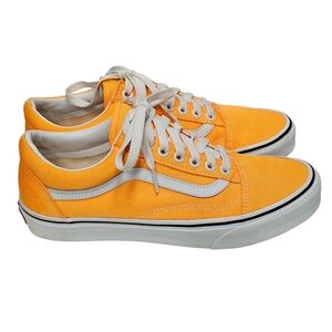 Vans Neon Orange Old Skool Canvas Sneakers Unique Color Clean & Classic, W9/M7.5
